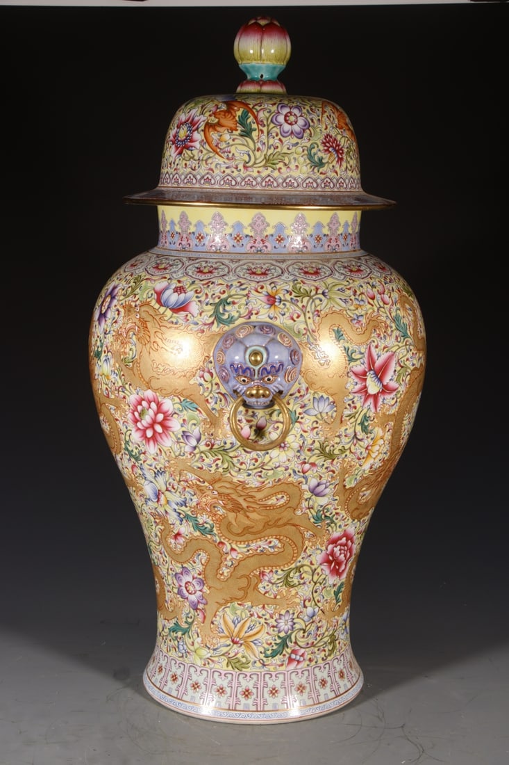 A Exquisite Enamel Dragon Pattern Jar - 6
