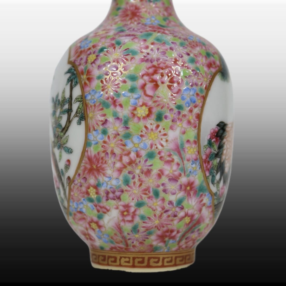 A Exquisite Enamel Flower and Bird Pattern Vase - 6