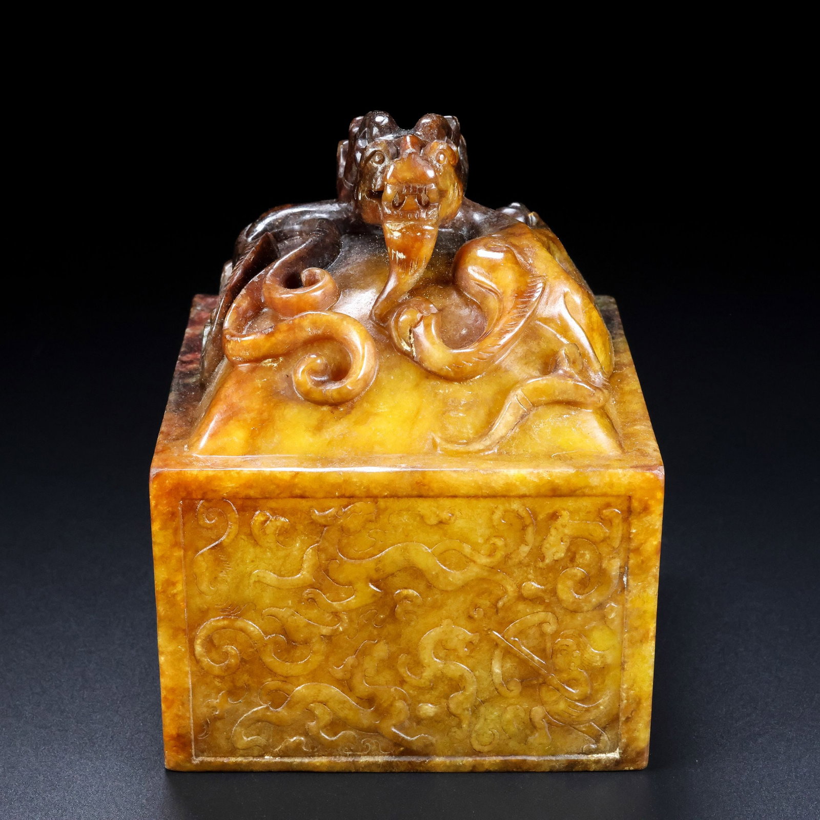 A Exquisite Hotan Jade Dragon Seal (1 of 10)
