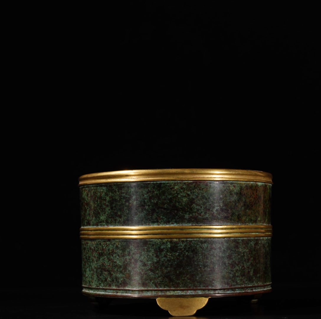 A Exquisite Red Copper Gilt Bronze Incense Burner (1 of 9)