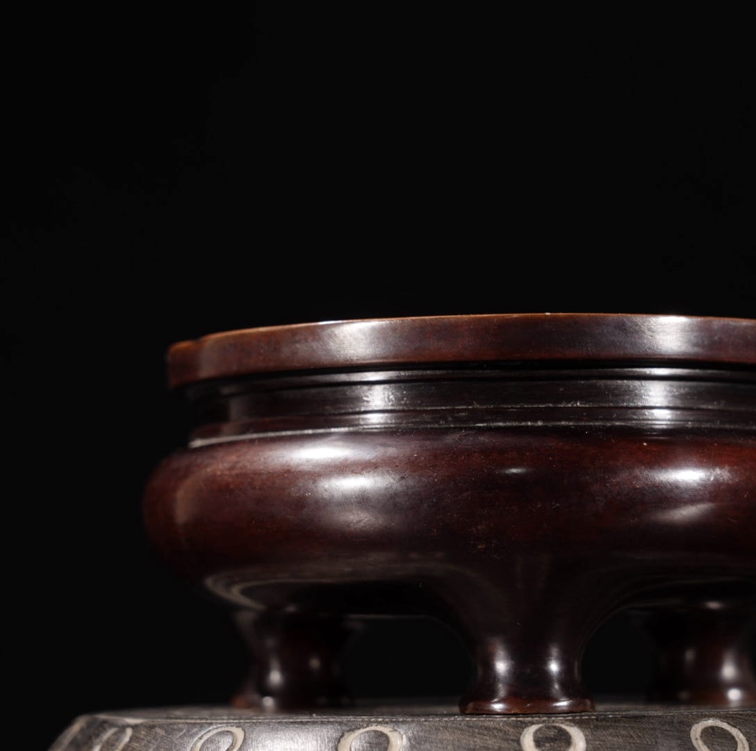 A Exquisite Red Copper Tripod Censer - 2