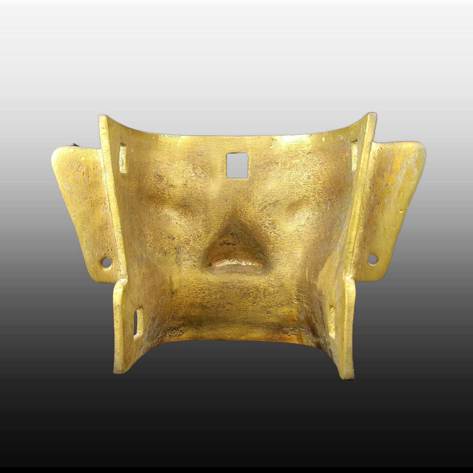 A Exquisite Gilt Bronze Human Mask - 3