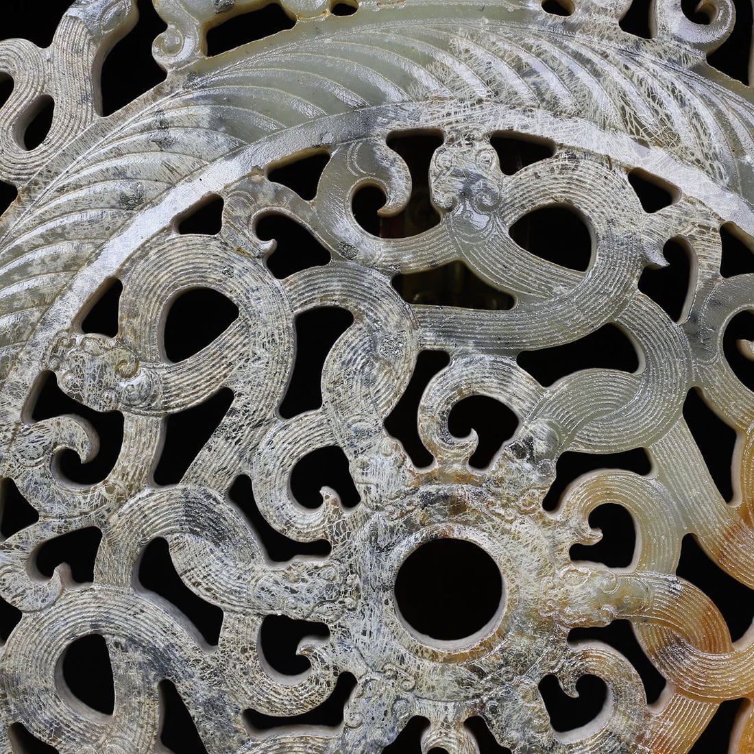 A Exquisite Hotan Jade Dragon Pattern Jade Bi - 4