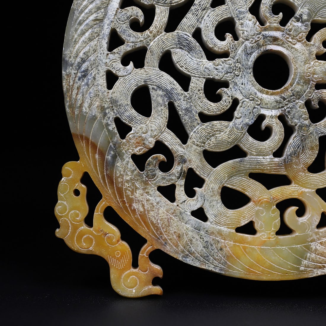A Exquisite Hotan Jade Dragon Pattern Jade Bi - 6