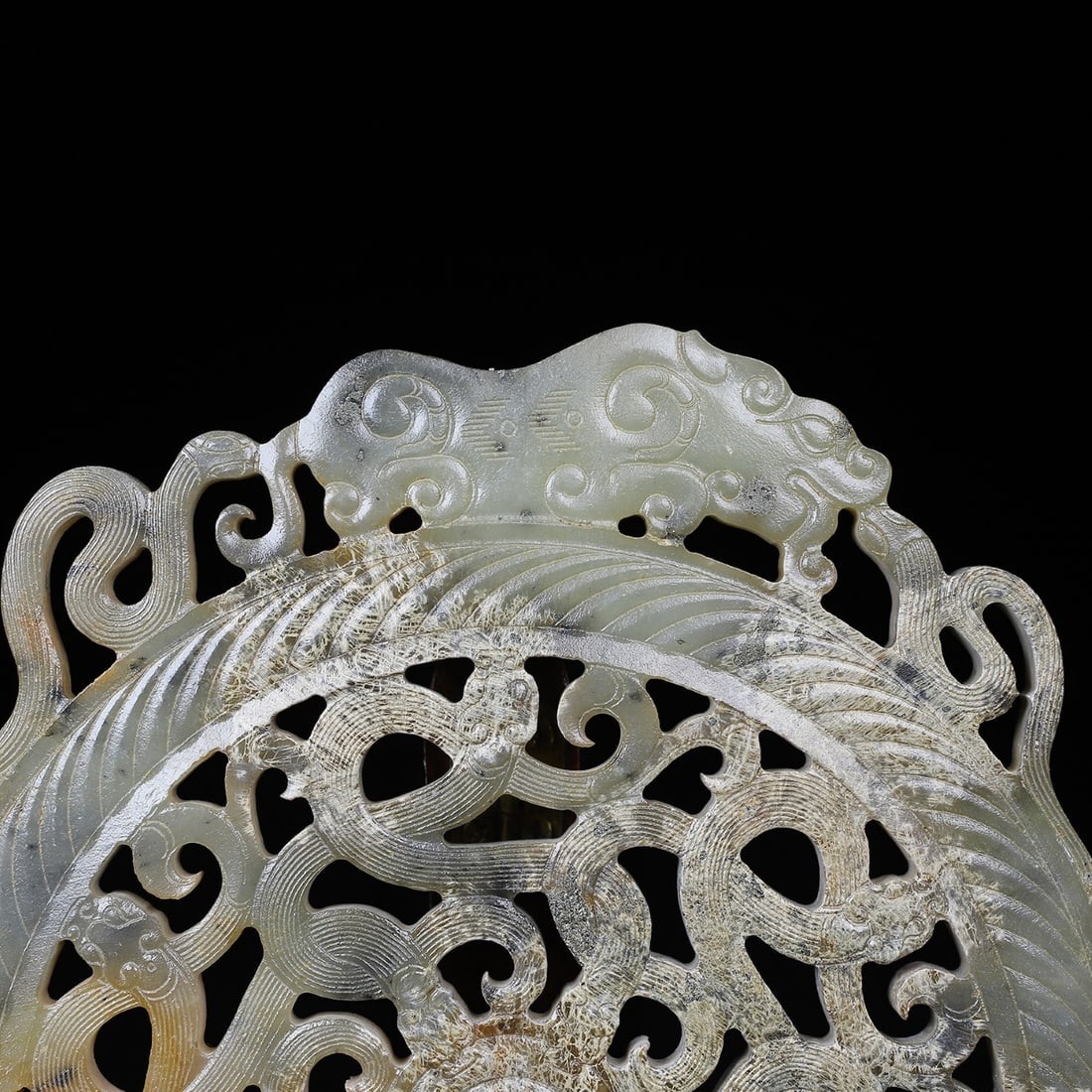 A Exquisite Hotan Jade Dragon Pattern Jade Bi - 8