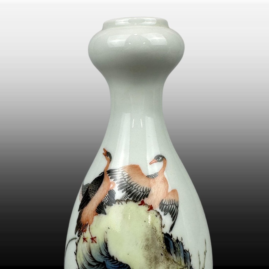 Enamel Flower and Bird Pattern Vase - 5
