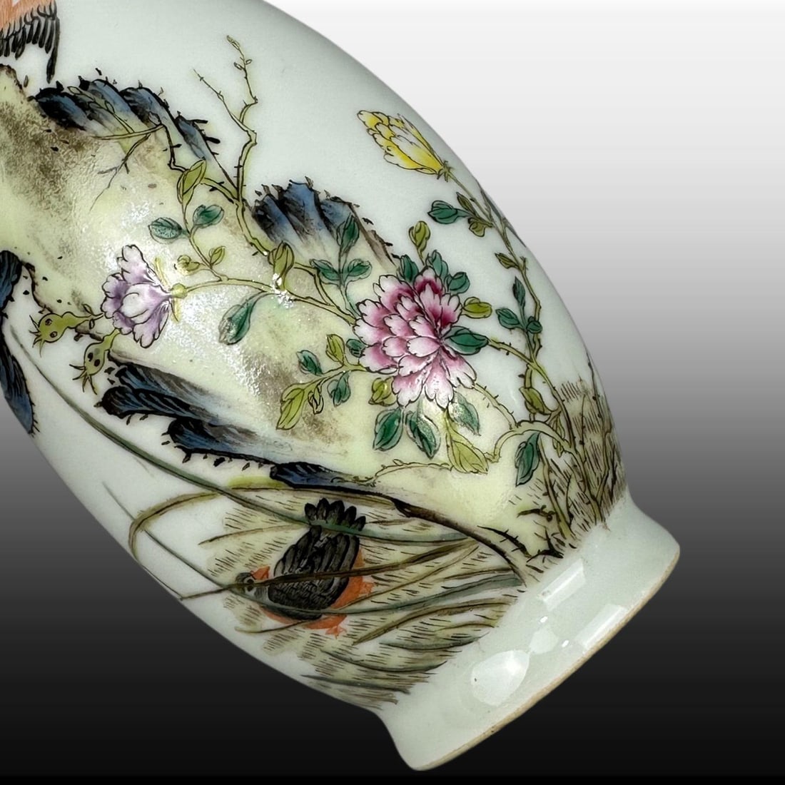 Enamel Flower and Bird Pattern Vase - 6