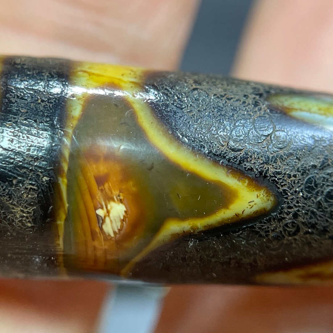 A Exquisite Tiger Tooth Dzi bead - 10