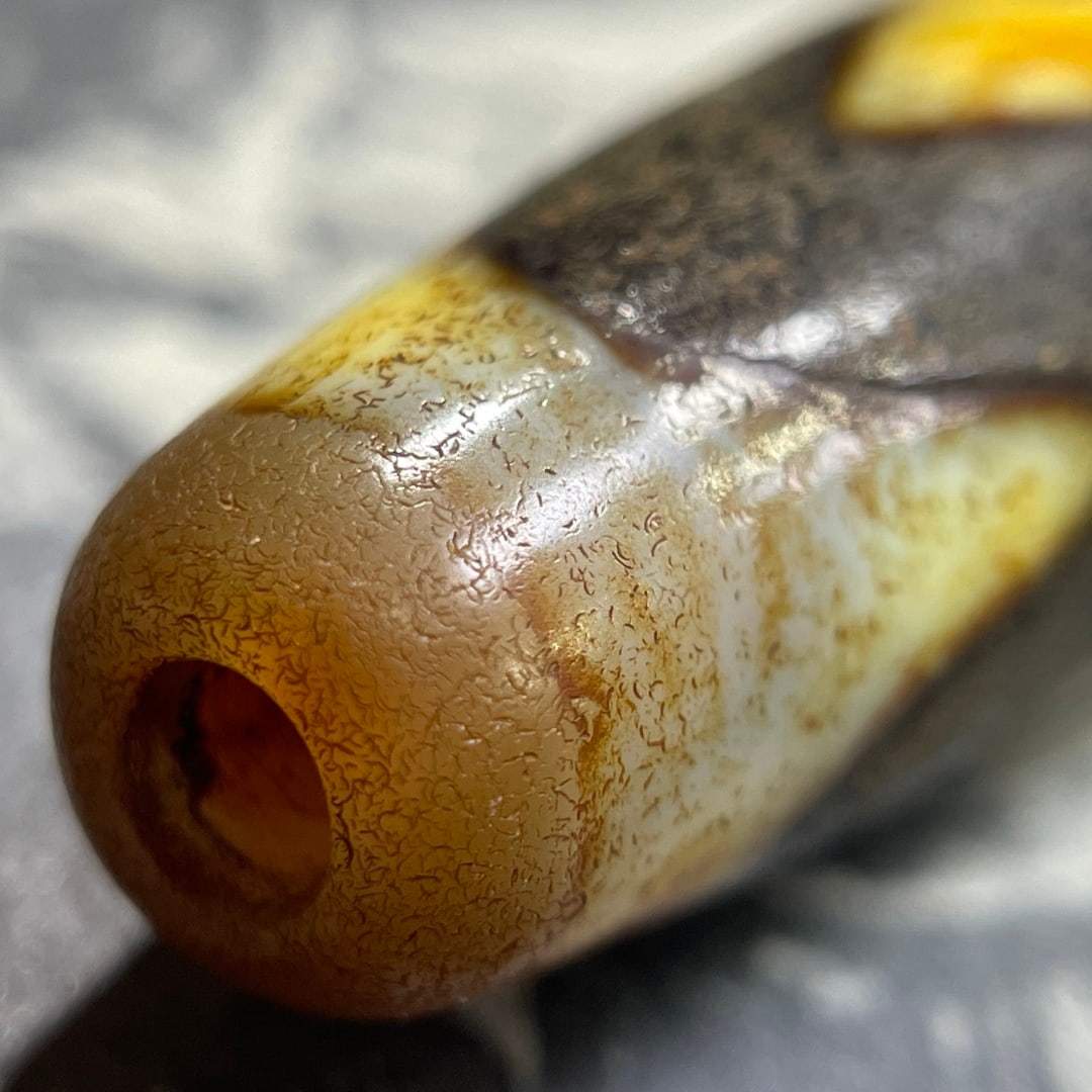 A Exquisite Tiger Tooth Dzi bead - 4