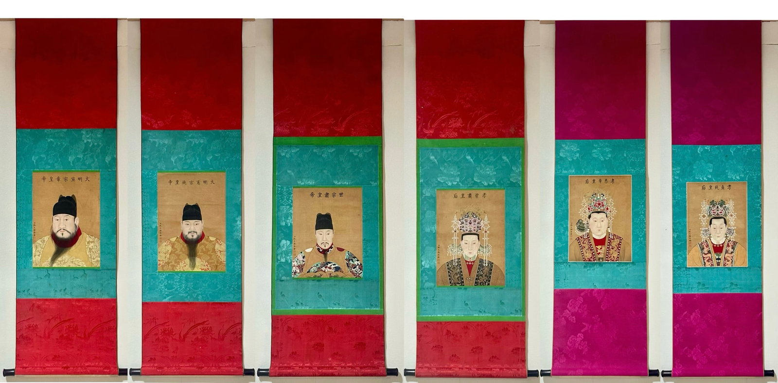 A Set of Chinese Vertical Scroll Ink Paintings of Figures on Silk (1 of 19)