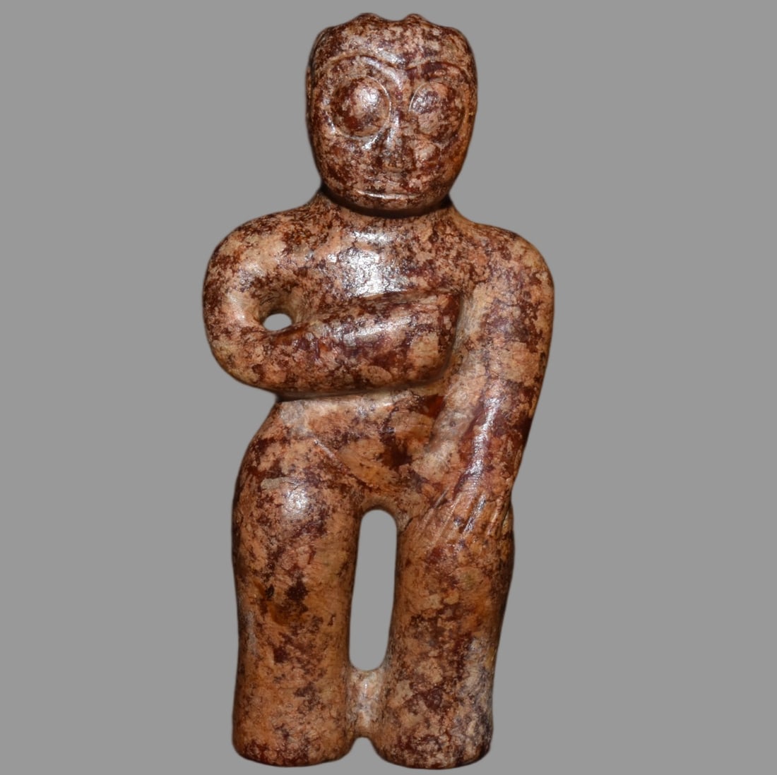 A Exquisite Hemoyu Figures: A Exquisite Hemoyu Figures,Ancient Time, China,Size:6.5inx3.1in,Weight:510g 河磨玉人,远古时期