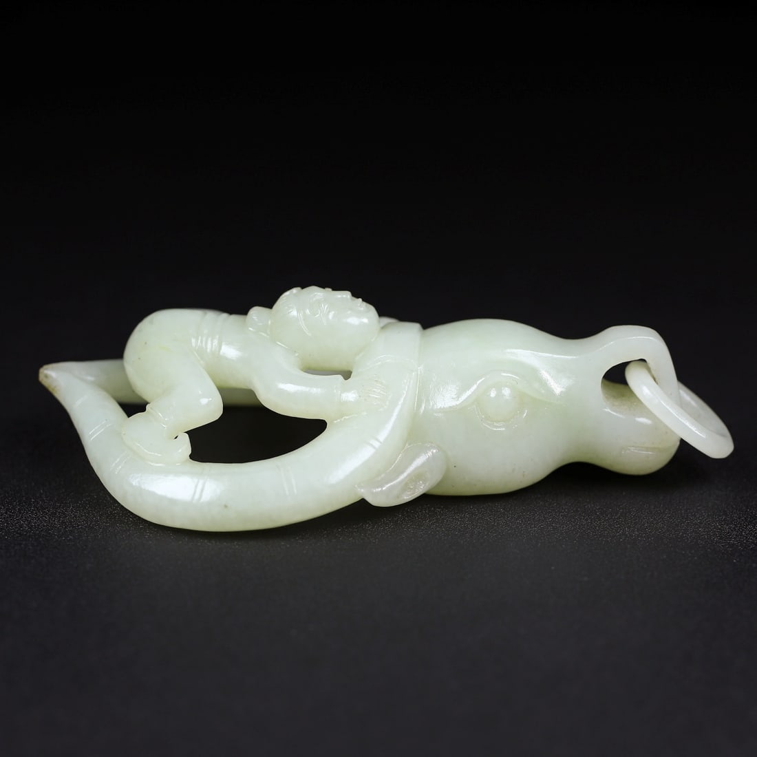 A Exquisite Hotan Jade Buffalo head Ornament (1 of 8)