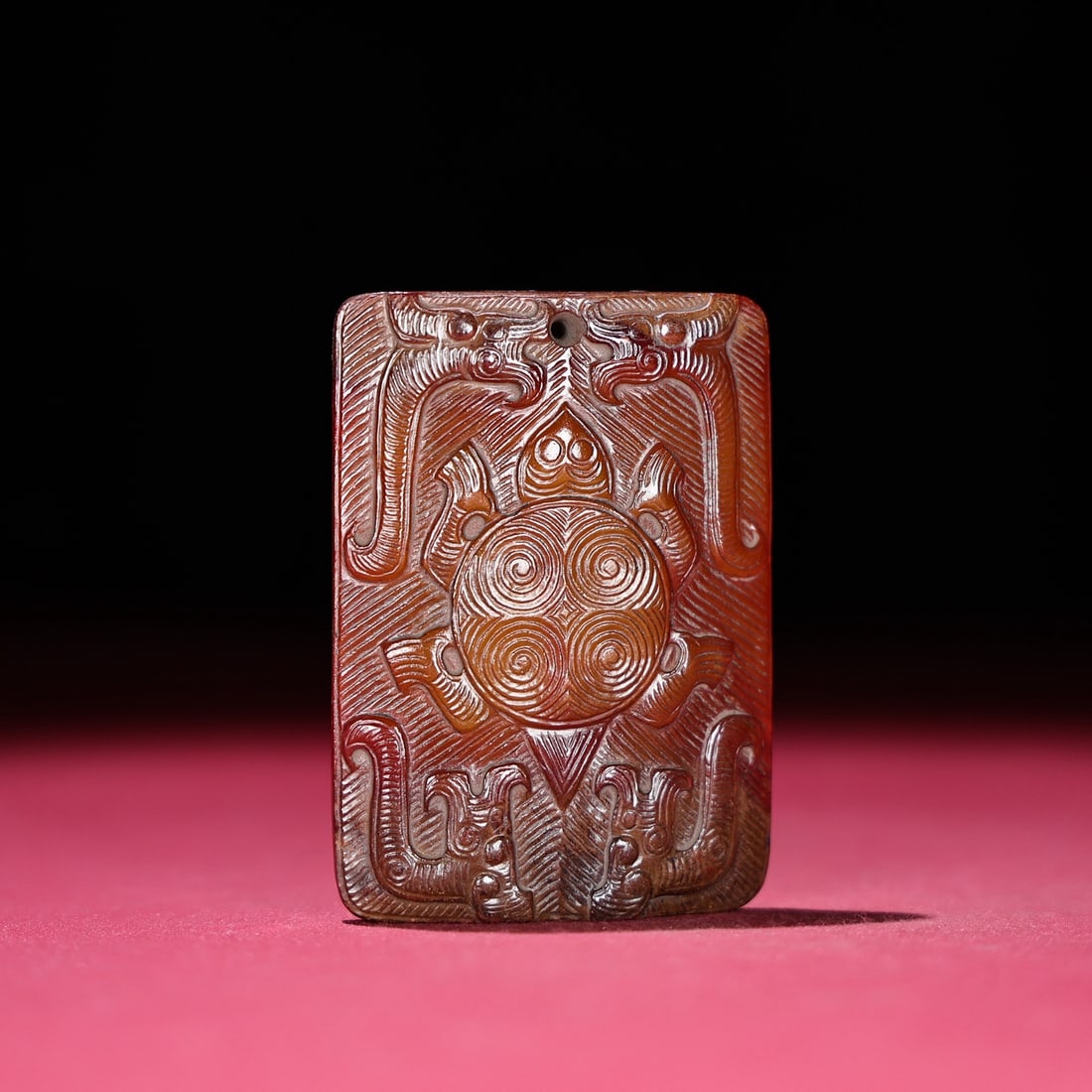 A Exquisite Hetian Jade Tortoise Pattern Brand: A Exquisite Hetian Jade Tortoise Pattern Brand,Han Dynasty, China,Size:2.8inx2inx0.4in,Weight:79g 和田玉玉龟纹牌,中国汉代