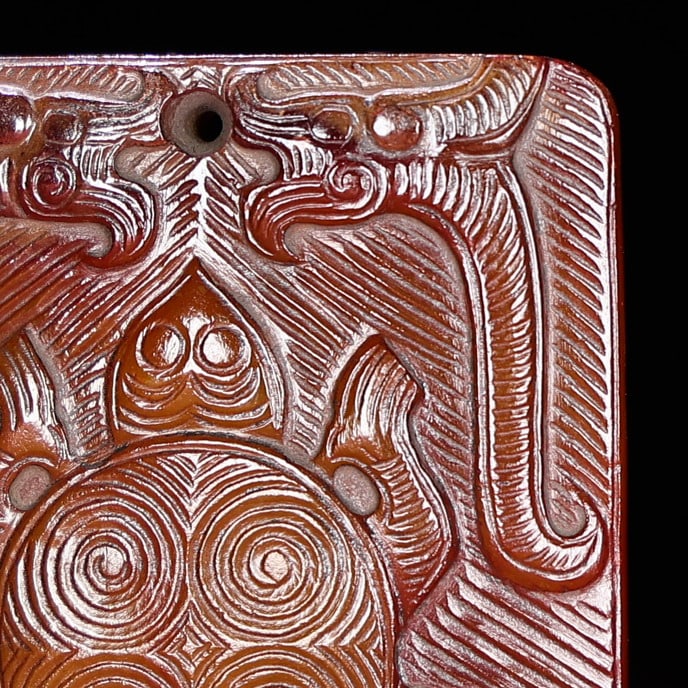 A Exquisite Hetian Jade Tortoise Pattern Brand - 3