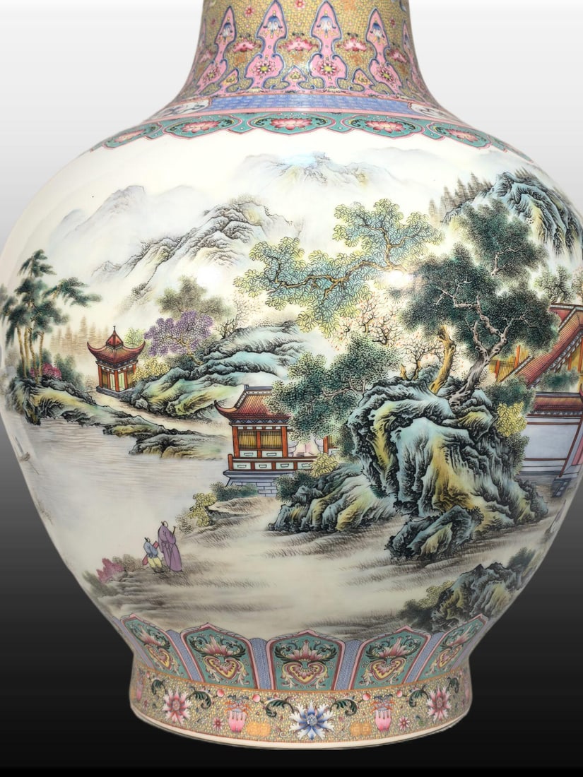 A Exquisite Enamel Landscape Pattern Vase - 5