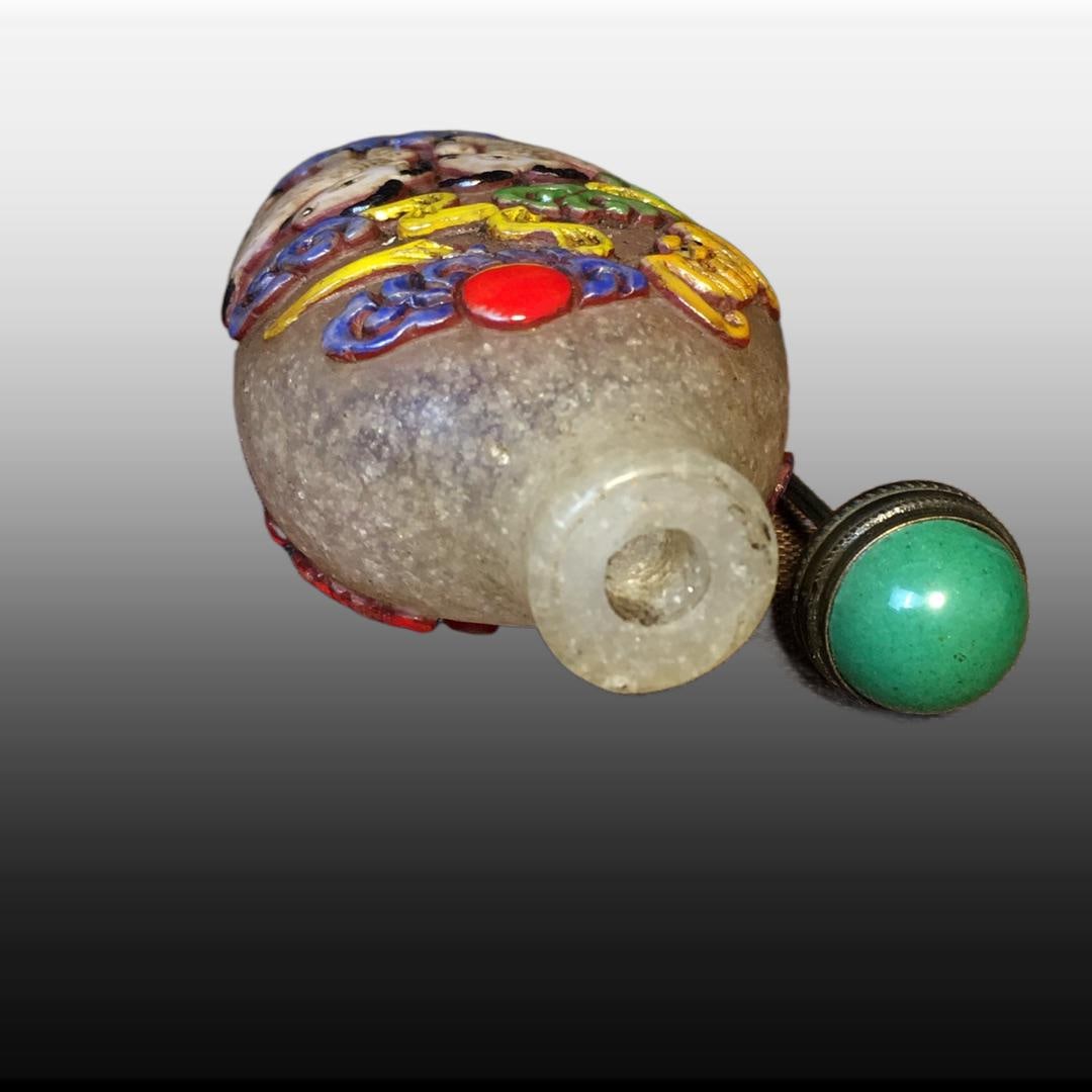 A Exquisite Colored glaze Sheep Pattern Snuff Bottle - 8