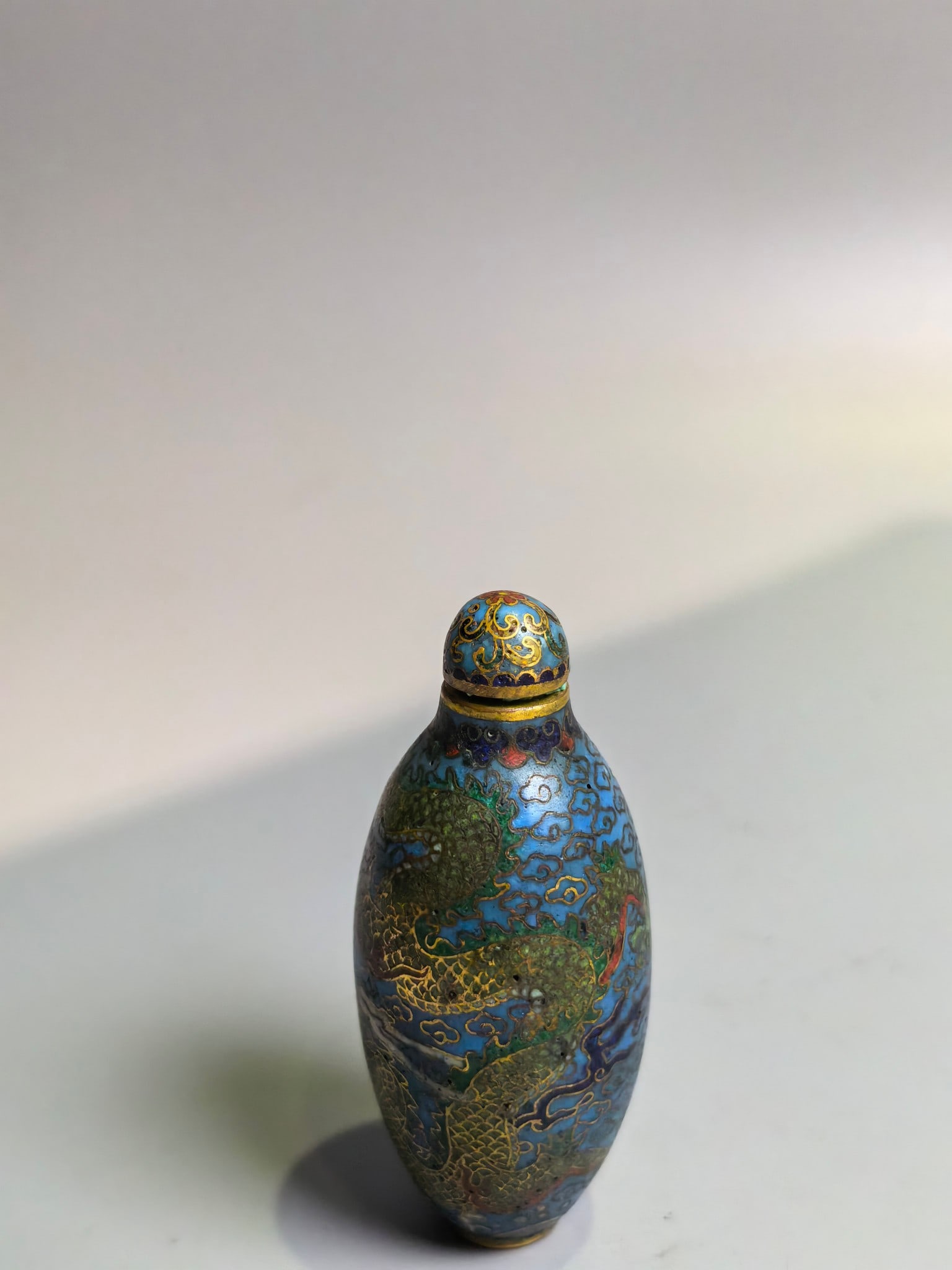 A Exquisite Cloisonne Dragon Pattern Snuff Bottle - 2