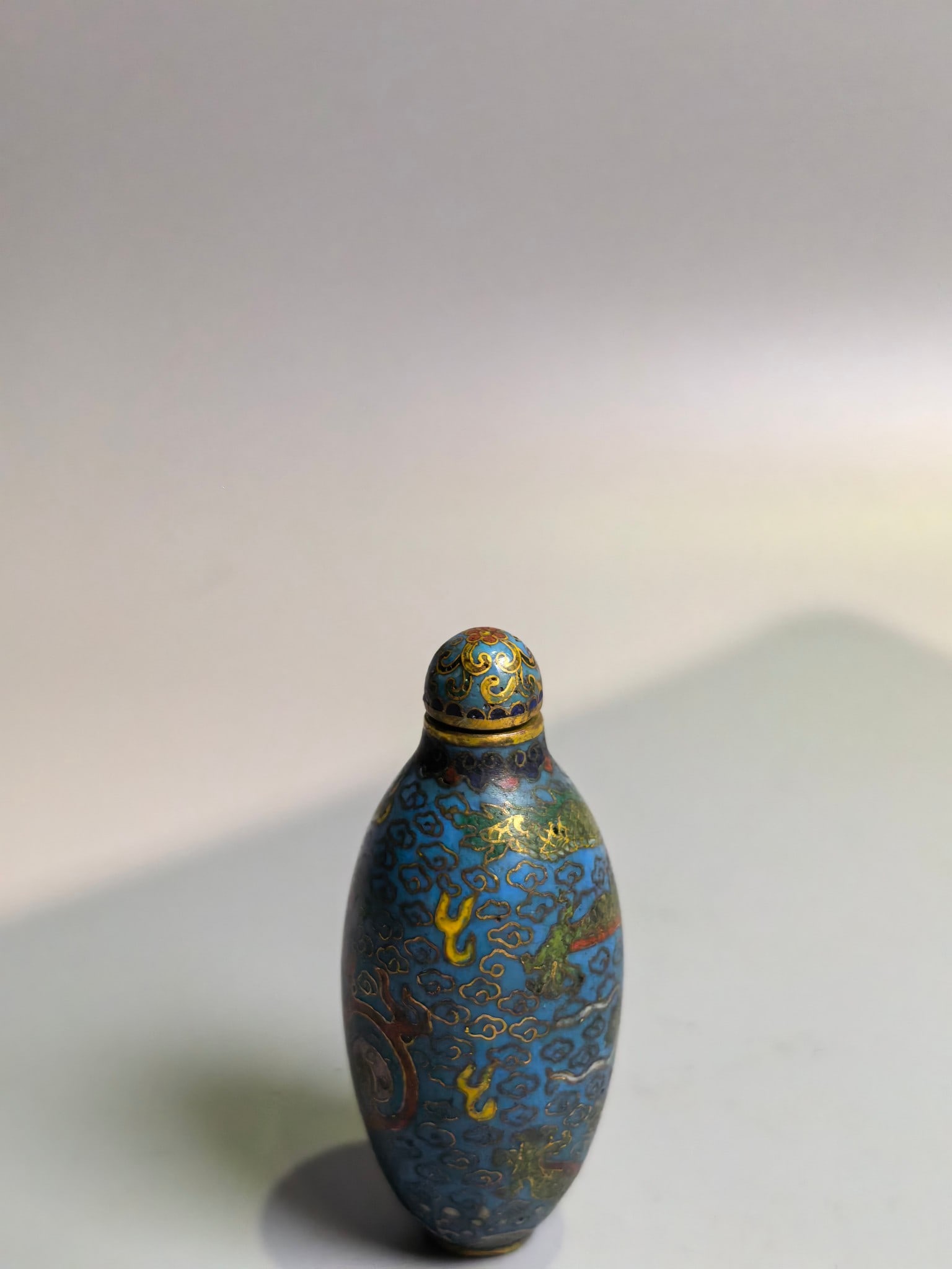 A Exquisite Cloisonne Dragon Pattern Snuff Bottle - 3