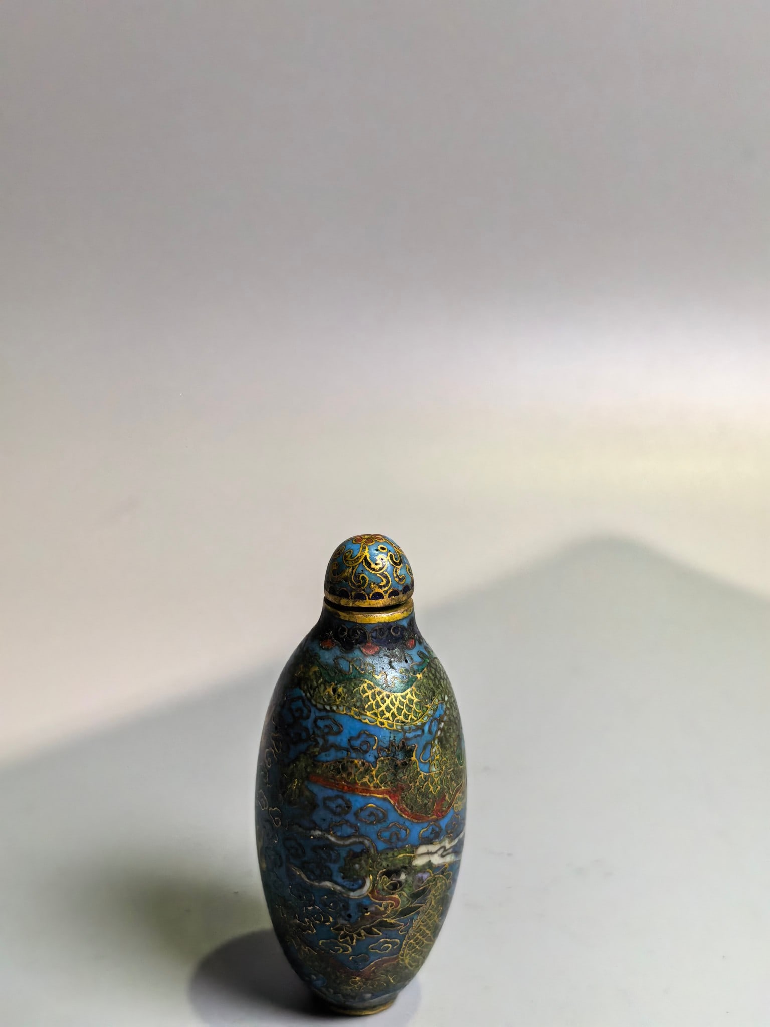 A Exquisite Cloisonne Dragon Pattern Snuff Bottle - 4