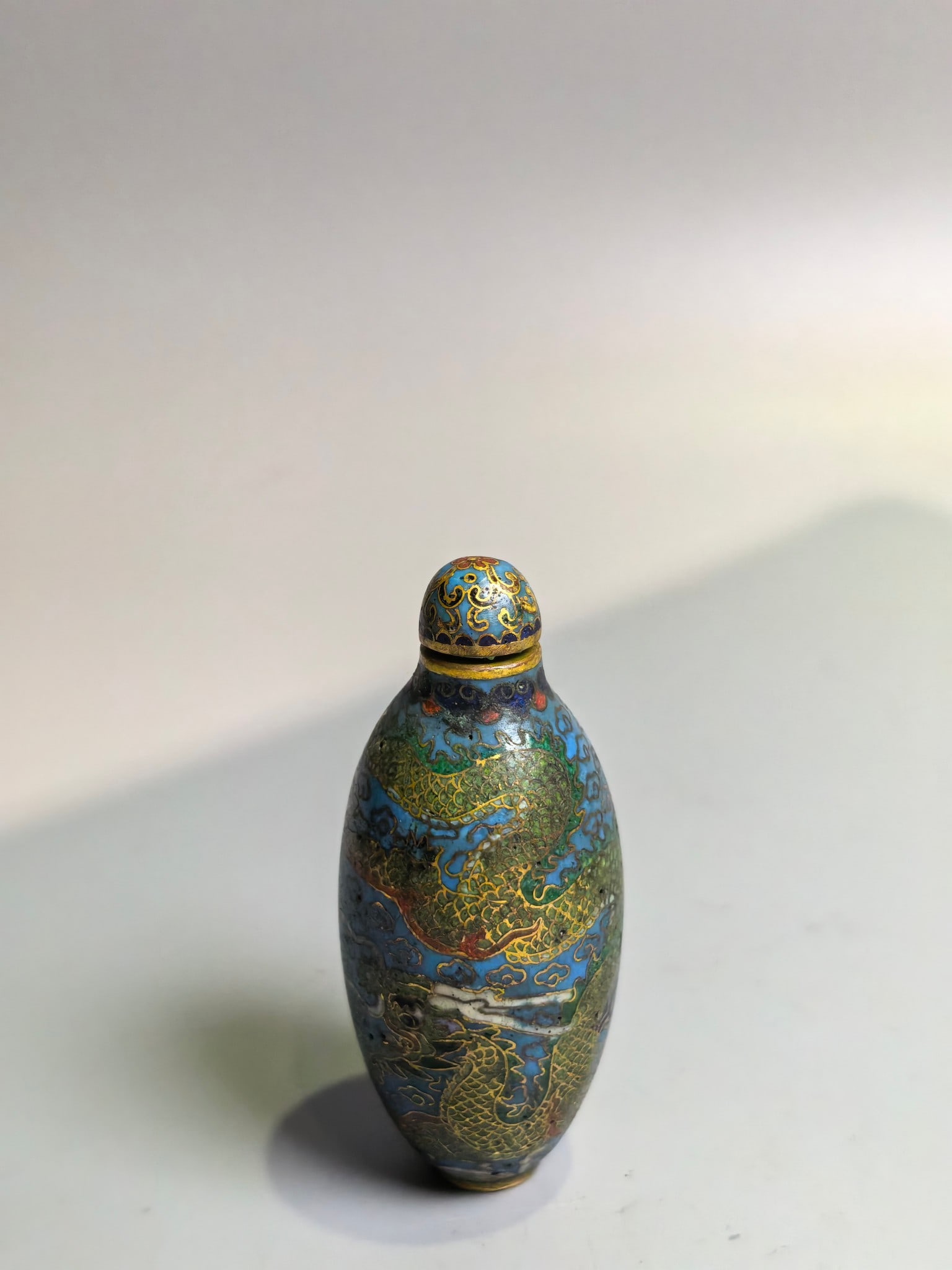 A Exquisite Cloisonne Dragon Pattern Snuff Bottle - 5