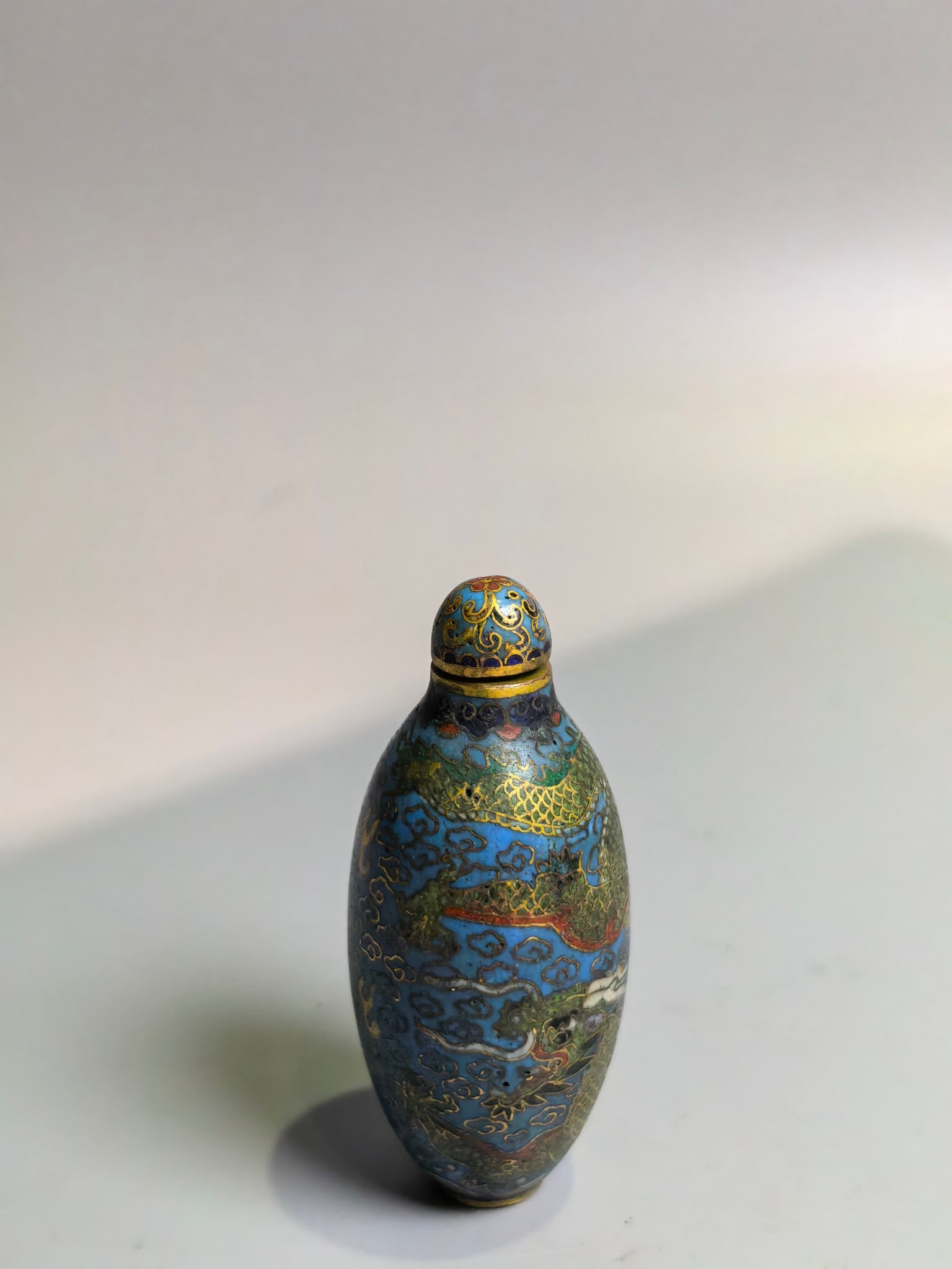 A Exquisite Cloisonne Dragon Pattern Snuff Bottle - 6