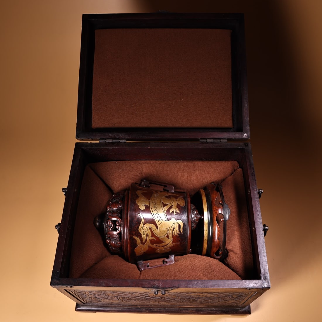 A Exquisite Gilt Bronze Dragon Pattern Censer - 2