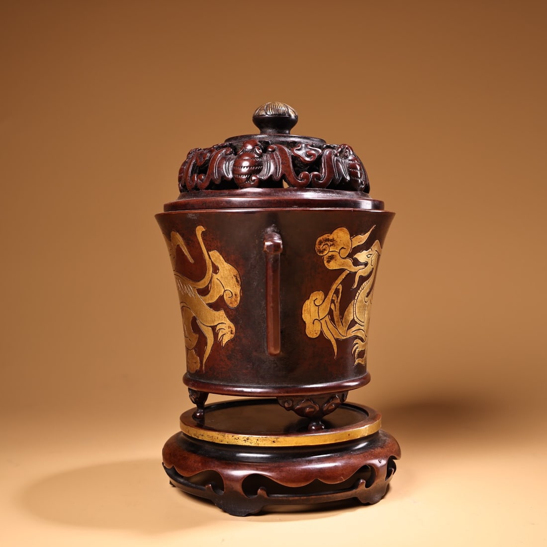 A Exquisite Gilt Bronze Dragon Pattern Censer - 5