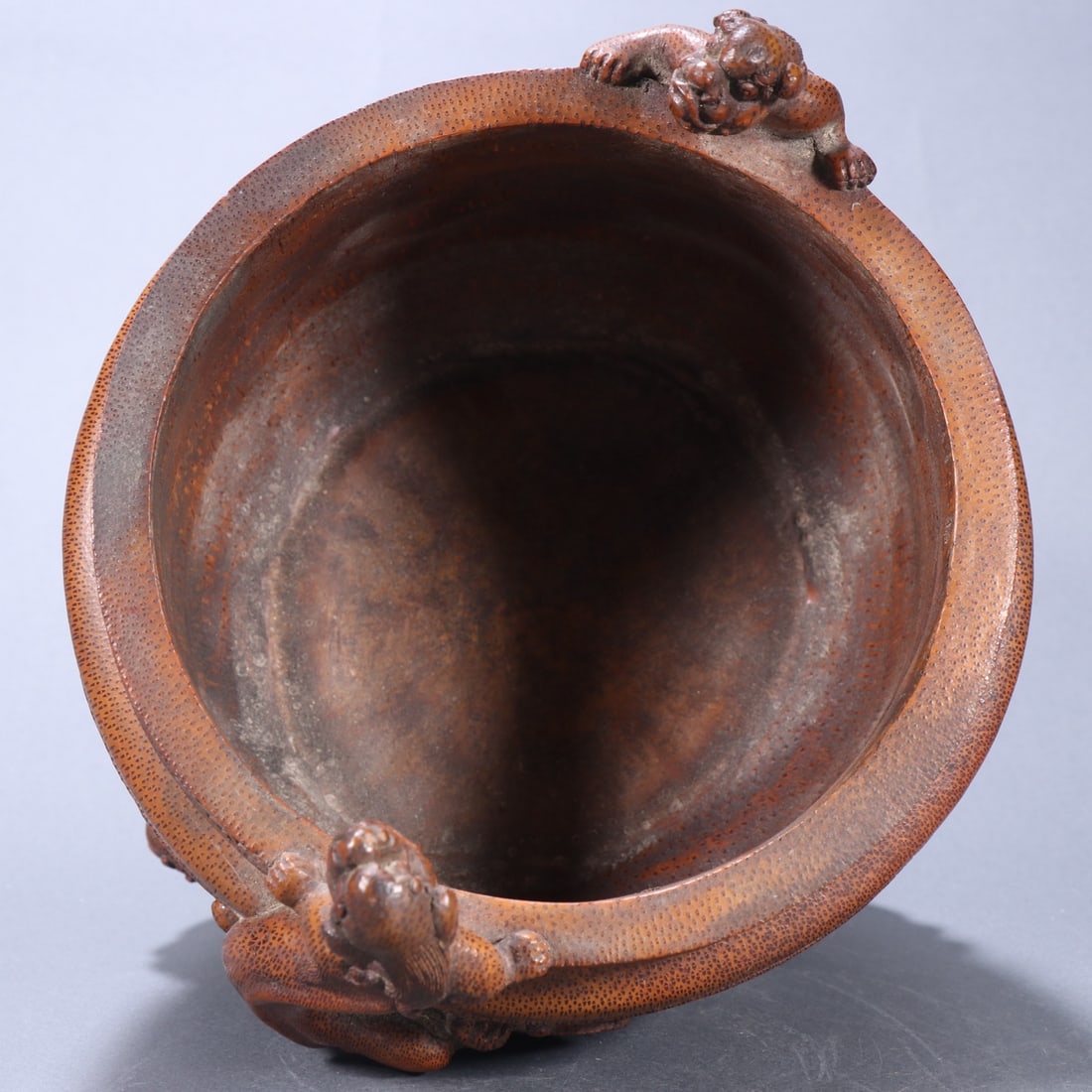 A Exquisite Bamboo Beast-Face Pattern Dragon-Ears Censer - 8