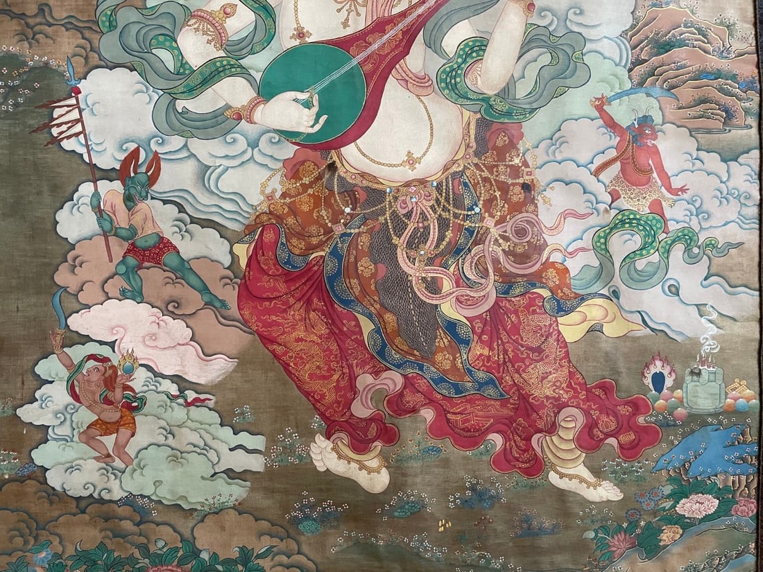 A Exquisite Buddha Statue Thangka - 11