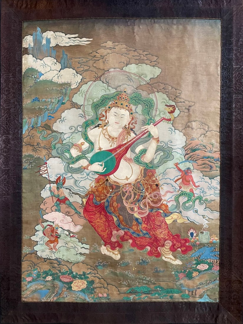 A Exquisite Buddha Statue Thangka - 2