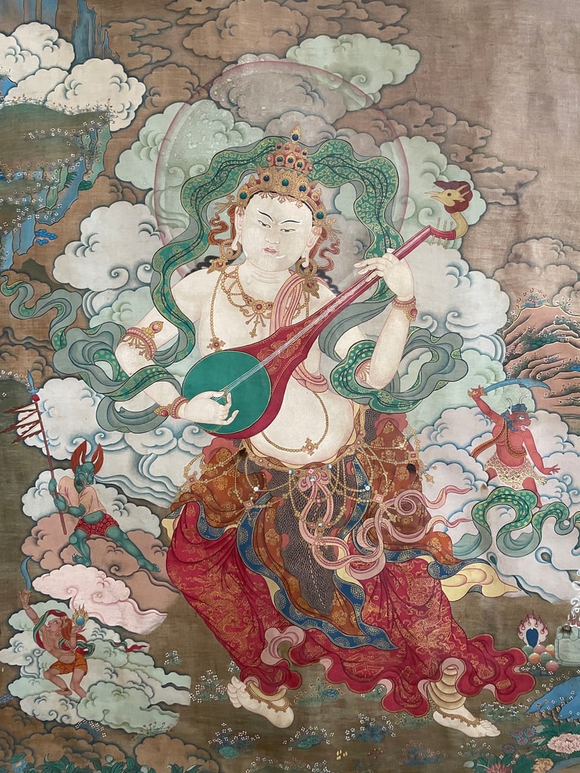 A Exquisite Buddha Statue Thangka - 3
