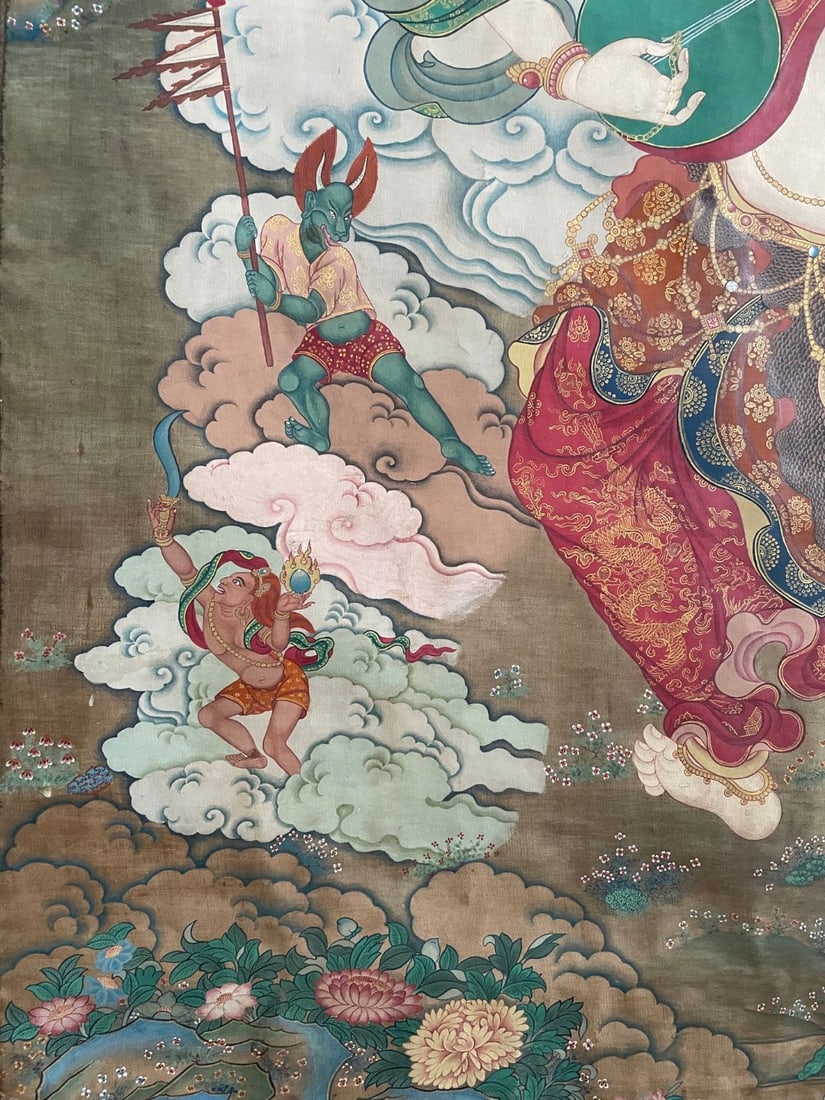 A Exquisite Buddha Statue Thangka - 6