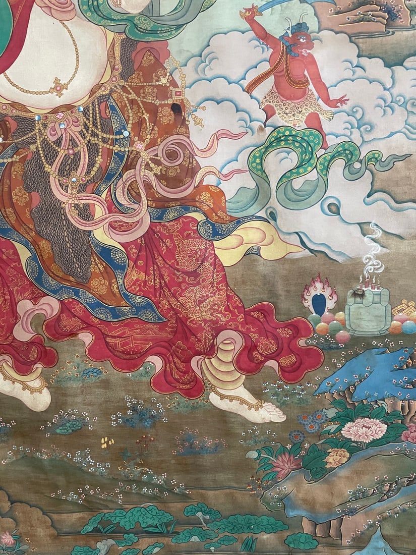 A Exquisite Buddha Statue Thangka - 7