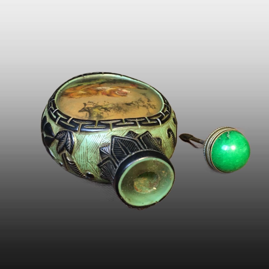 A Exquisite Colored glaze Monkey Pattern Snuff Bottle - 8