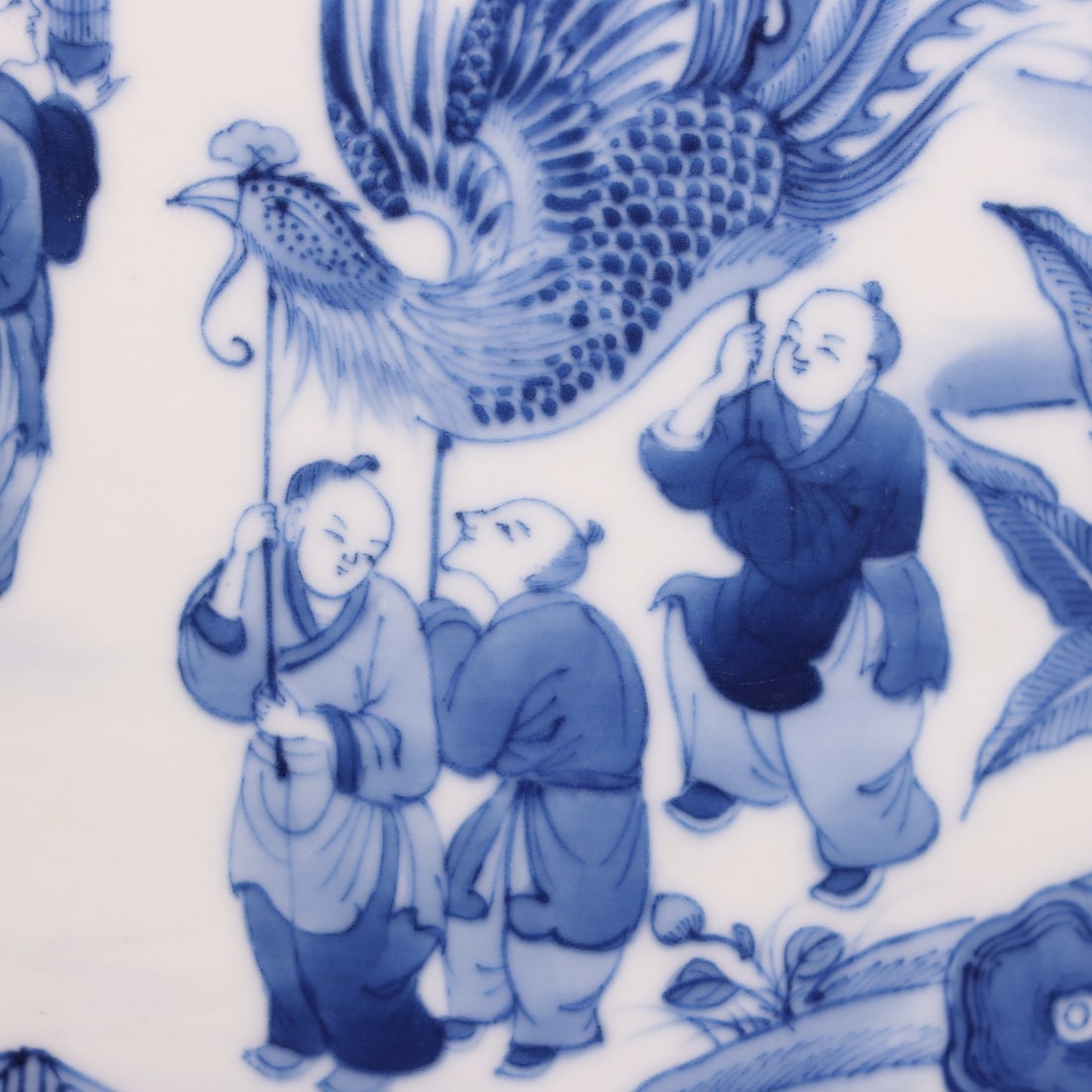Blue and White Flower and Bird Pattern Brush Pot - 2