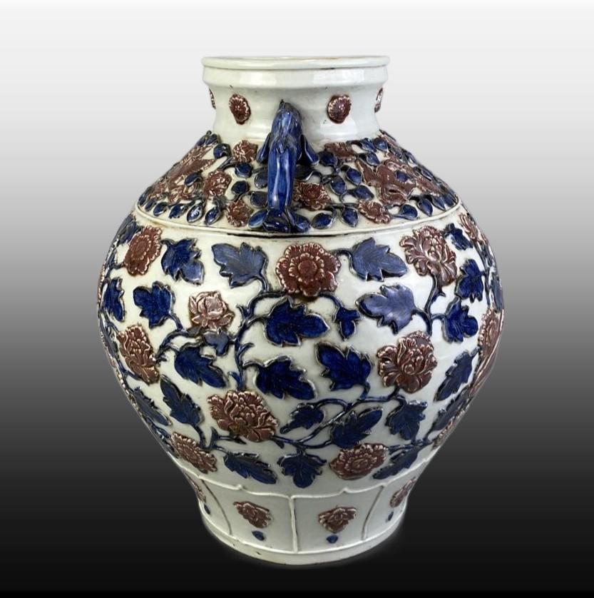 Underglaze-Red Double-Ears Jar - 5