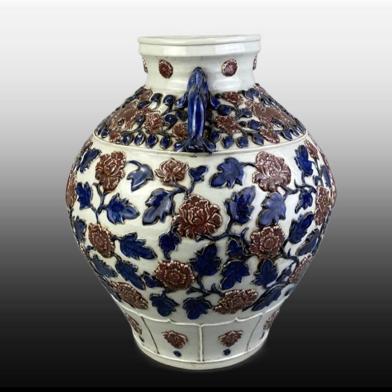 Underglaze-Red Double-Ears Jar - 7