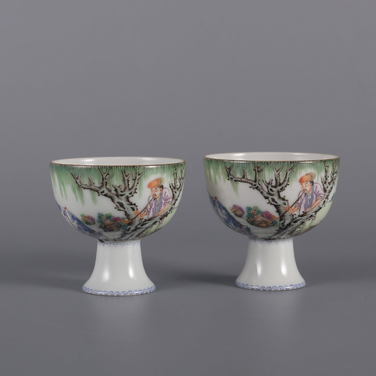 A Pair of Exquisite Famille-Rose Character and Story Pattern Cup: A Pair of Exquisite Famille-Rose Character and Story Pattern Cup Qing Dynasty, China Yongzheng Six-character Mark