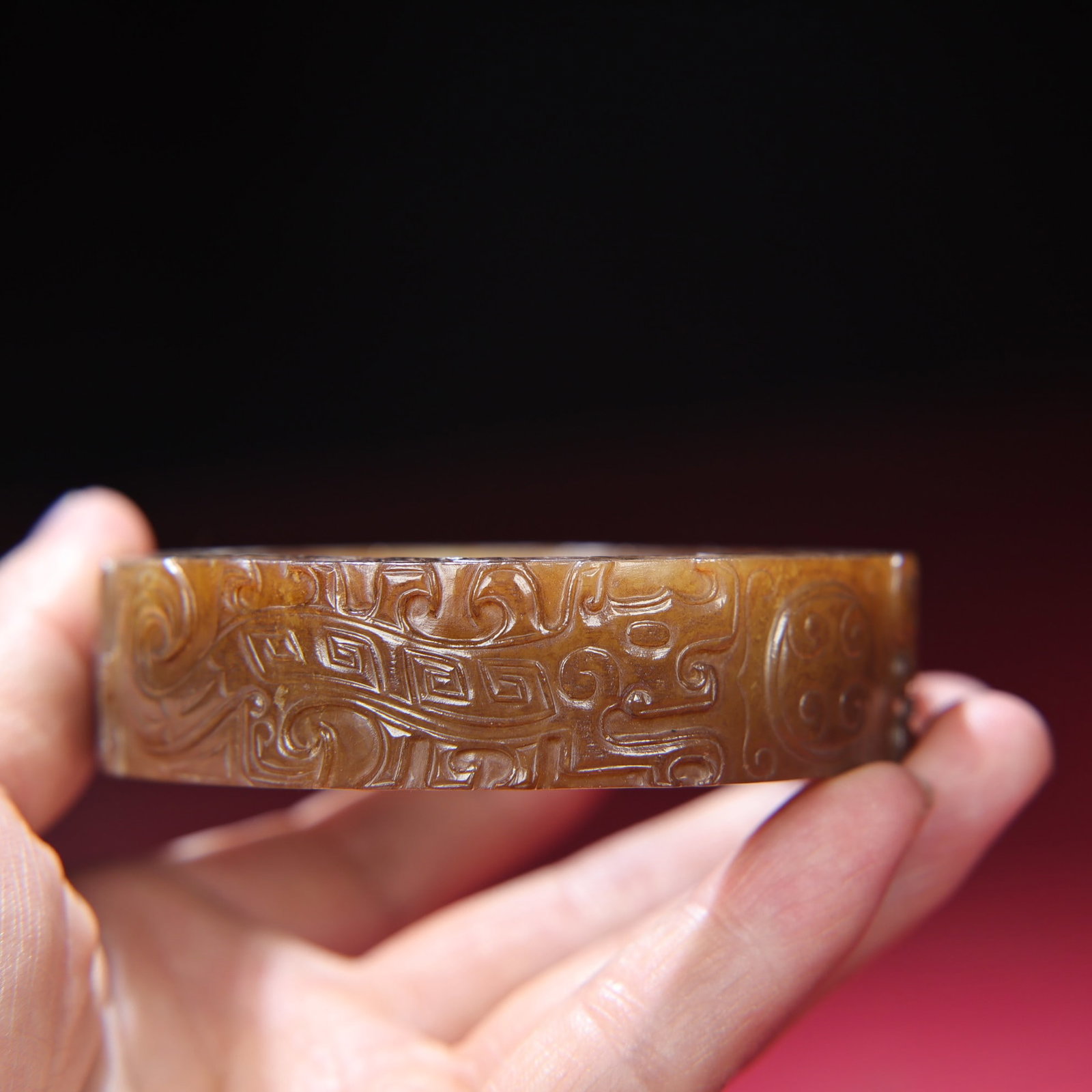An Exquisite White Jade Dragon Pattern Bracelets - 4