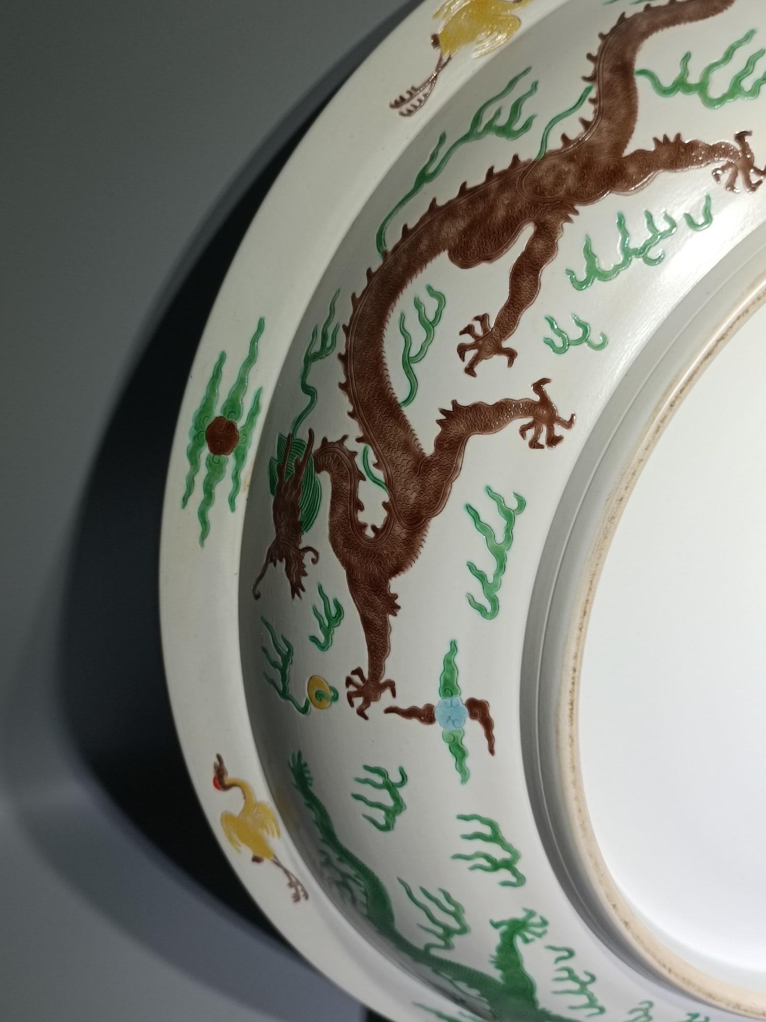 An Exquisite Biscuit Dragon Pattern Plate - 7