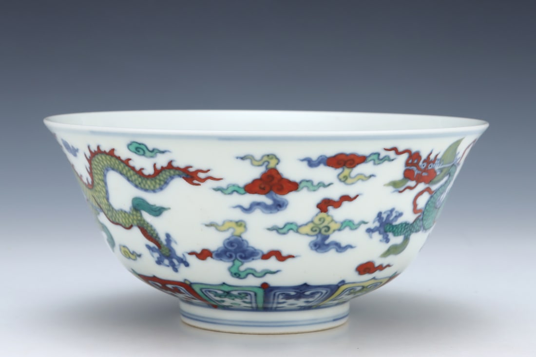 An Exquisite Doucai Dragon Pattern Bowl - 3