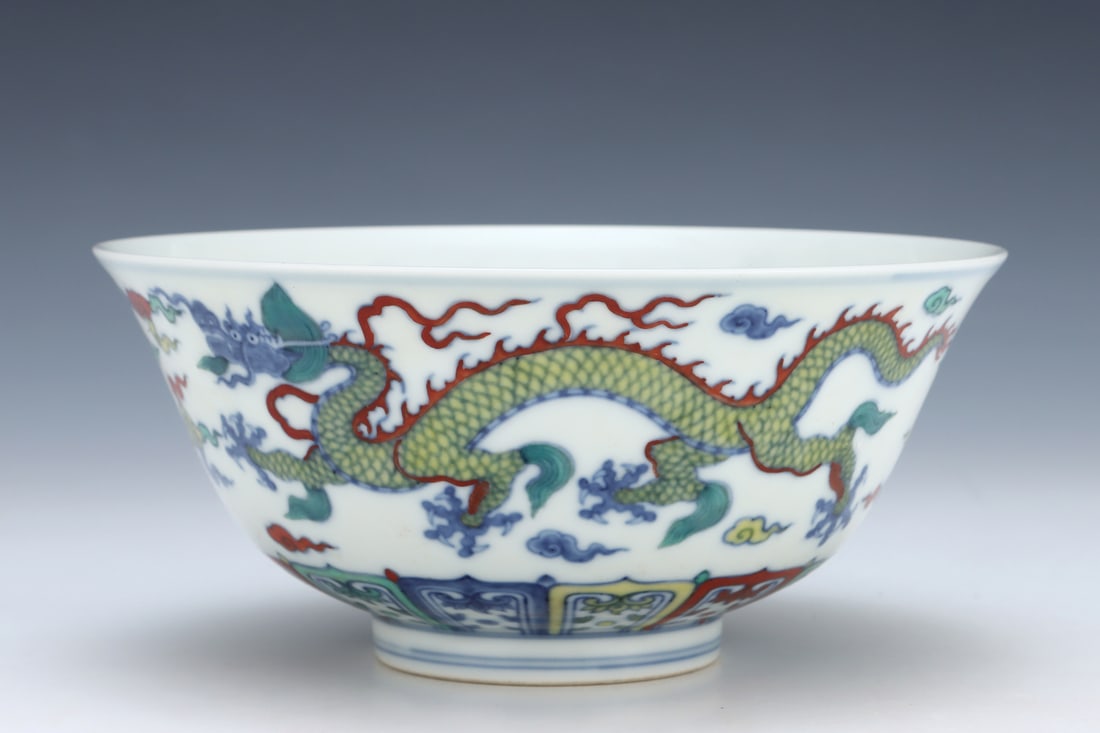 An Exquisite Doucai Dragon Pattern Bowl - 4