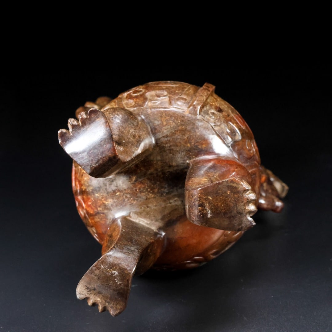 An Exquisite White Jade Beast-Face Pattern Ewer - 8