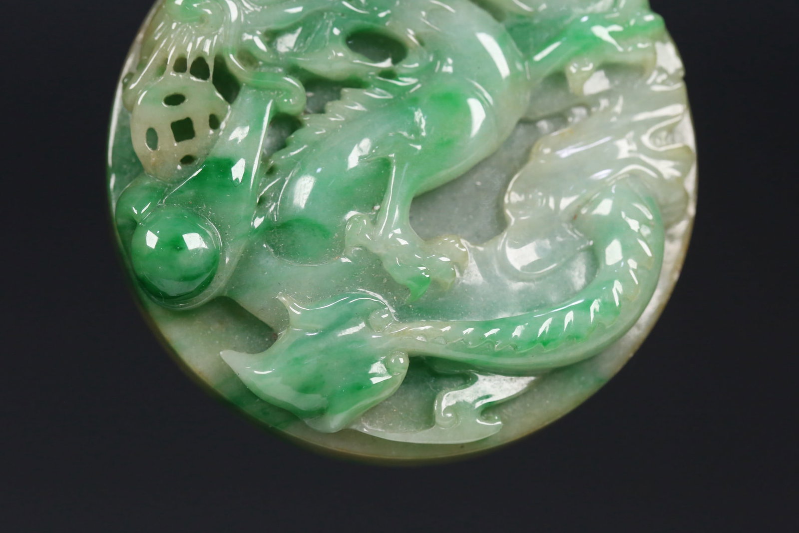 An Exquisite Jadeite Dragon Pattern Brand - 5