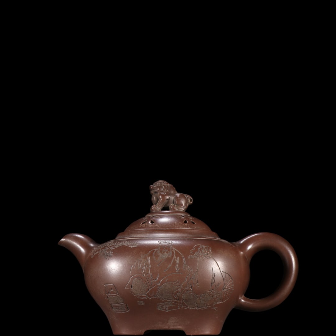 An Exquisite Purple Sands Character and Story Pattern with poem Teapot (1 of 9)