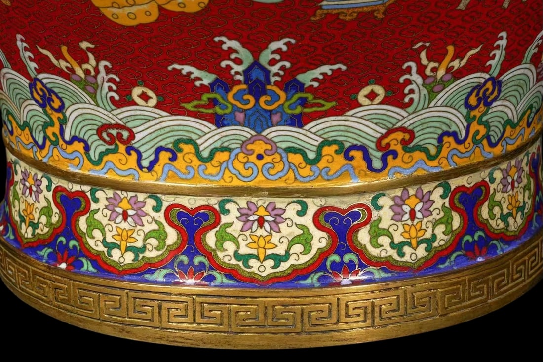 A Exquisite Cloisonne Flower Pattern Phoenix Pattern Double-Ears Vase - 7