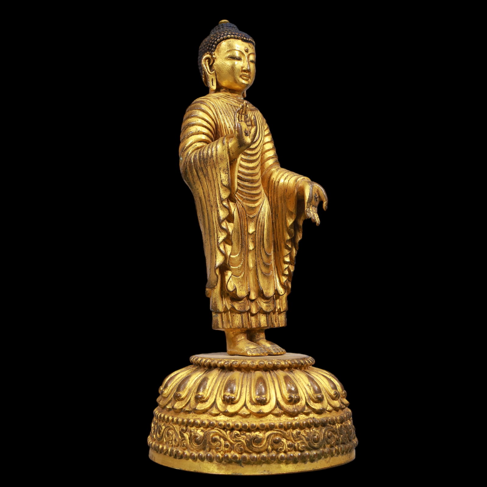 A Exquisite Gilt Bronze Statue of Sakyamuni - 6