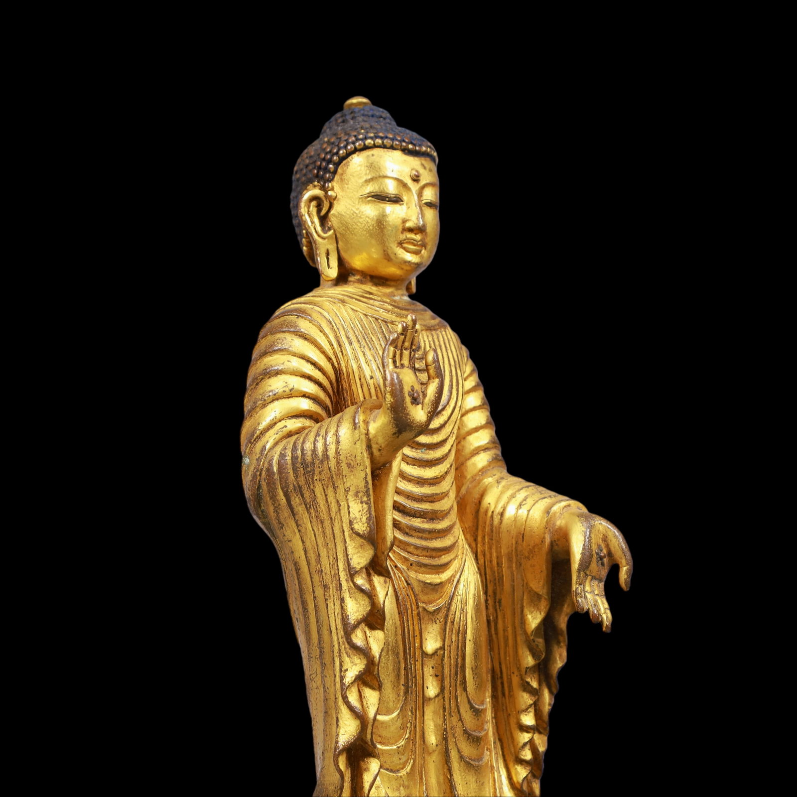 A Exquisite Gilt Bronze Statue of Sakyamuni - 7