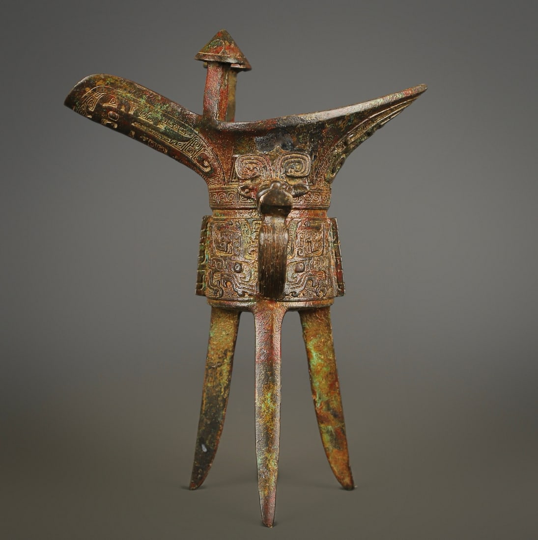 An Exquisite Bronze Beast-Face Pattern Goblet (1 of 10)