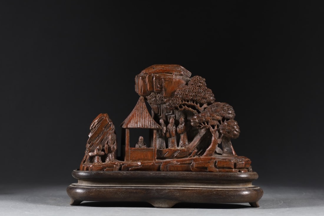 An Exquisite Bamboo Landscape and Figure Pattern Ornament (1 of 9)